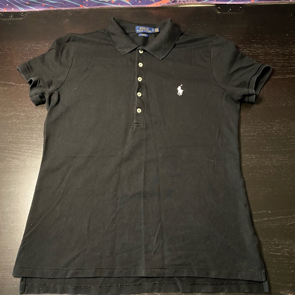Ralph Lauren Black Slim Fit Polo with Blue Label